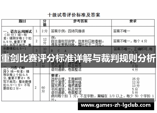 重剑比赛评分标准详解与裁判规则分析 重剑比赛评分标准详解与裁判规则分析